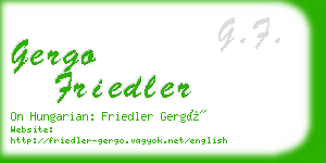 gergo friedler business card